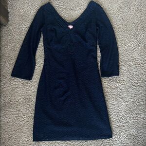 Lilly Pulitzer Navy 3/4 Sleeve Dress